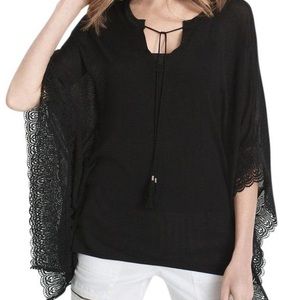 WHBM Butterfly Lace Trim Sweater